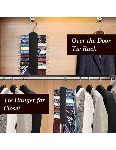 Soporte para Corbatas YYILIS 2 Paquete Madera Negro 360