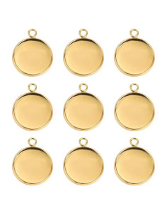 100 Piezas Bandejas de Colgante Ajuste 12mm Acero Inoxidable