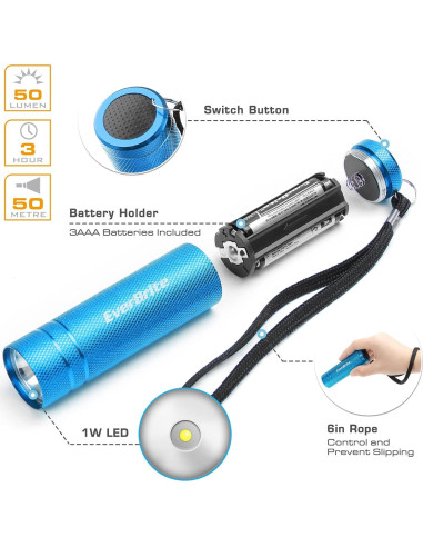 Conjunto de 6 Linternas LED Mini EverBrite de Aluminio