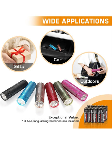 Conjunto de 6 Linternas LED Mini EverBrite de Aluminio