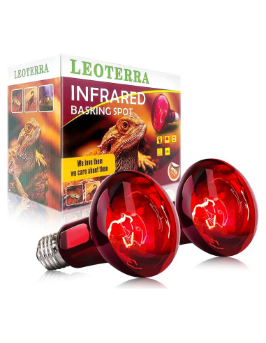 Lámpara de Calor Nocturna Roja LEOTERRA R80 para Reptiles 2PACK