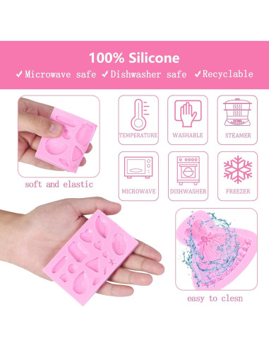 Moldes de Fondant de Silicona Muyulin - 5 Piezas para Pasteles