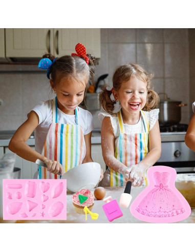 Moldes de Fondant de Silicona Muyulin - 5 Piezas para Pasteles