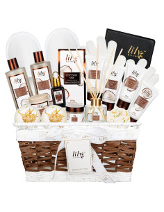 Canasta de Regalo Spa para Mujeres LILY ROY - 18 Pcs Cuidado Personal