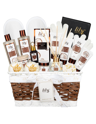 Canasta de Regalo Spa para Mujeres LILY ROY - 18 Pcs Cuidado Personal