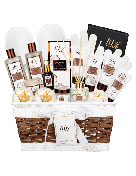Canasta de Regalo Spa para Mujeres LILY ROY - 18 Pcs Cuidado Personal