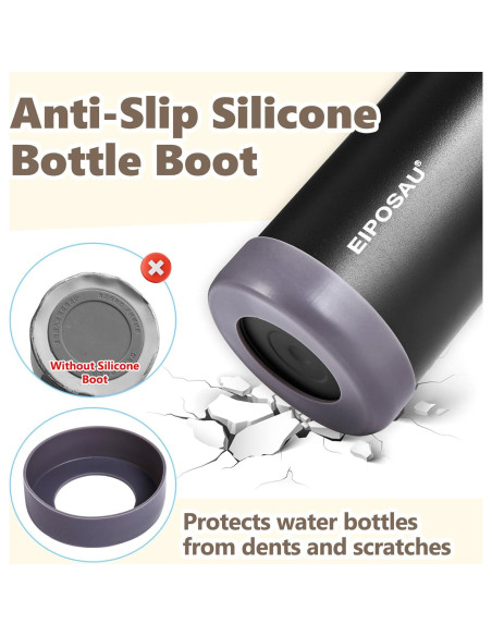 Botella de Agua Aislada EIPOSAU 24 oz Acero Inoxidable Negra Botella de Agua Aislada EIPOSAU 24 oz Acero Inoxidable Negra