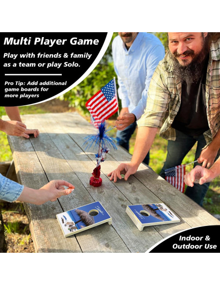 Juego de Mesa Coinhole Compacto de Madera - 2 Monedas Incluidas