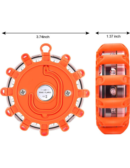 Baliza LED de Emergencia AK con Base Magnética y Gancho - 9 Modos