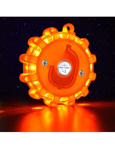 Baliza LED de Emergencia AK con Base Magnética y Gancho - 9 Modos