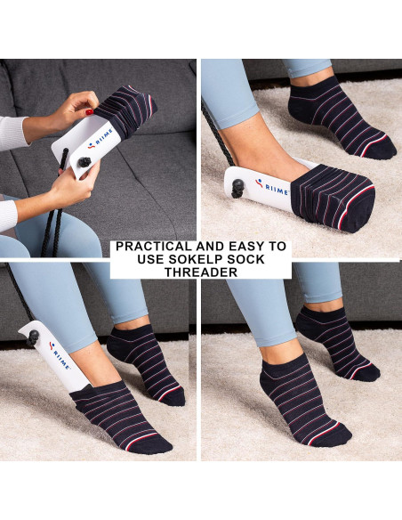 Ayuda para Ponerse Calcetines SOKELP Azul - Asistente para Ancianos