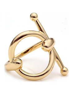 Anillo Broche de Seda Geométrico Oro Pequeño 2.59 cm Moda Mujer
