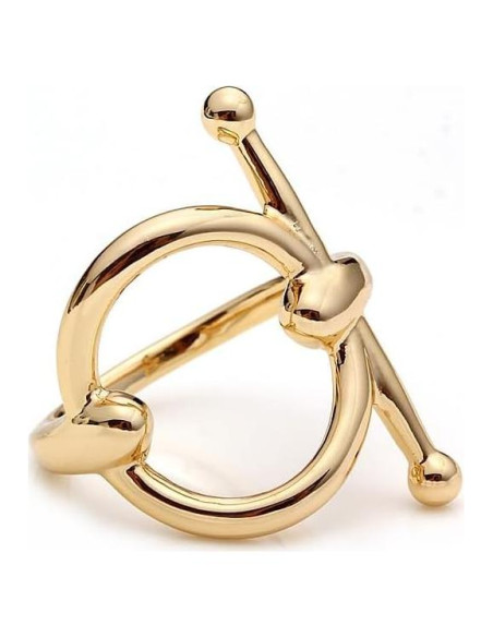 Anillo Broche de Seda Geométrico Oro Pequeño 2.59 cm Moda Mujer