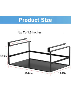 2 Pack Cesta de Almacenamiento Bajo Estante Fengone Negra 25x41x12 cm 2