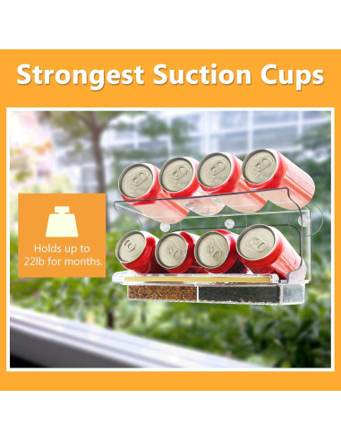 Comedero para Aves LUJII de Ventana Transparente 4 Tazas