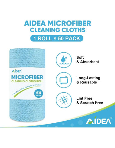 Paños de Microfibra AIDEA 50PK Reutilizables 29.2x29.2cm