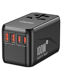 Adaptador de Viaje Universal LENCENT 100W Carga Rápida USB-C