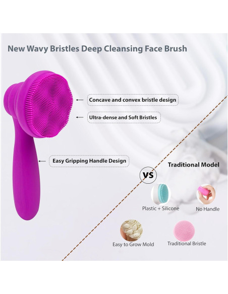 2 Cepillos Faciales de Silicona MtBoi Exfoliantes para Piel Sensible