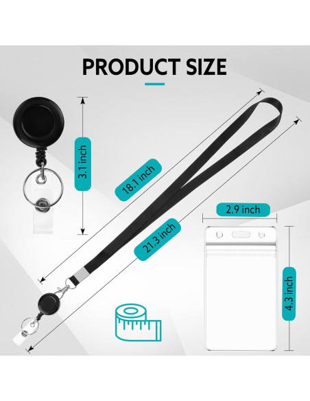 Paquete de 3 Lanyards BESARME con Clip Retráctil y Fundas Paquete de 3 Lanyards BESARME con Clip Retráctil y Fundas