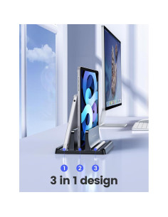 Soporte Vertical para Laptop Vaydeer Ajustable 3 en 1 Negro 2