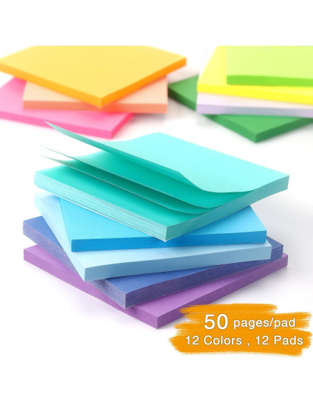 Paquete de 12 Notas Adhesivas Osboo 7.62x7.62 cm Multicolor