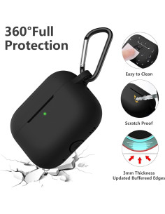 Funda de Silicona Lerobo para AirPods Pro 2/1 - Negro 2