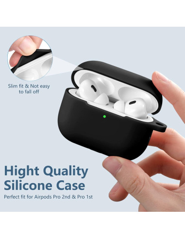 Funda de Silicona Lerobo para AirPods Pro 2/1 - Negro
