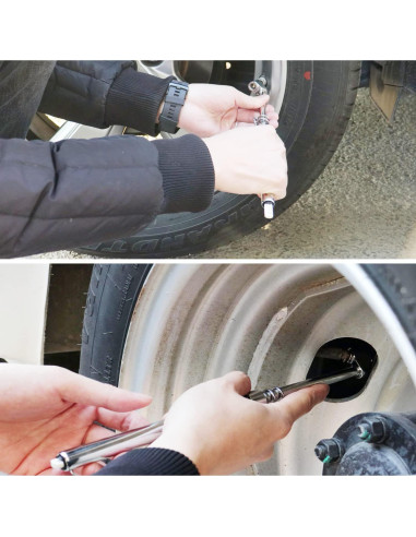 Medidor de Presión de Neumáticos ATsafepro Doble Cabeza 10-150 PSI