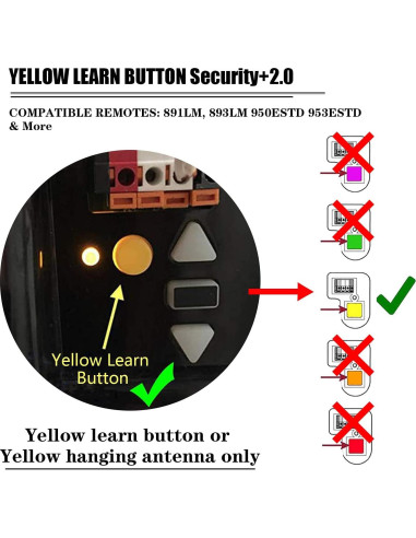 Control Remoto para Puerta de Garaje LAWOHO Amarillo 1 Botón