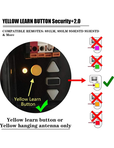 Control Remoto para Puerta de Garaje LAWOHO Amarillo 1 Botón