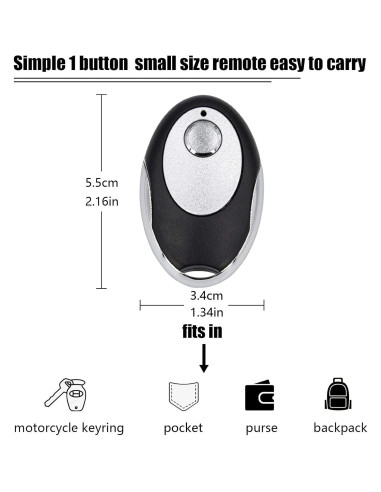Control Remoto para Puerta de Garaje LAWOHO Amarillo 1 Botón