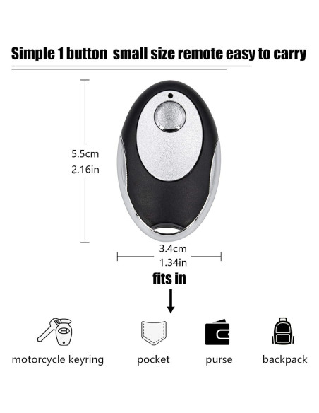 Control Remoto para Puerta de Garaje LAWOHO Amarillo 1 Botón