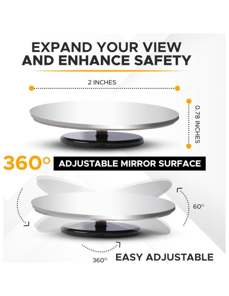 Espejo de Punto Ciego EcoNour Redondo HD 2" Ajustable