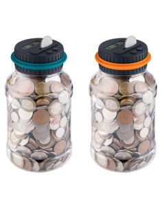 Alcancía Digital QIEKAKA con Contador de Monedas - 2 Pcs