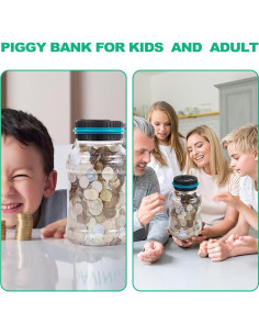 Alcancía Digital QIEKAKA con Contador de Monedas - 2 Pcs 2