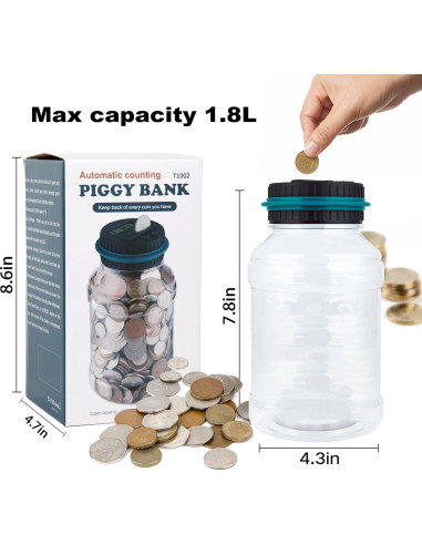 Alcancía Digital QIEKAKA con Contador de Monedas - 2 Pcs