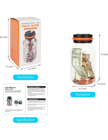 Alcancía Digital QIEKAKA con Contador de Monedas - 2 Pcs