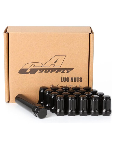 Tuercas de Llantas GAsupply Negras 1/2-20 35mm 6 Puntas Tuner