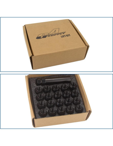 Tuercas de Llantas GAsupply Negras 1/2-20 35mm 6 Puntas Tuner