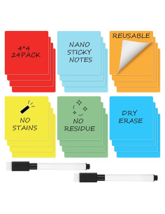 Notas Adhesivas Borrables Crtiin 24 Pack 7.62x7.62cm Colorido