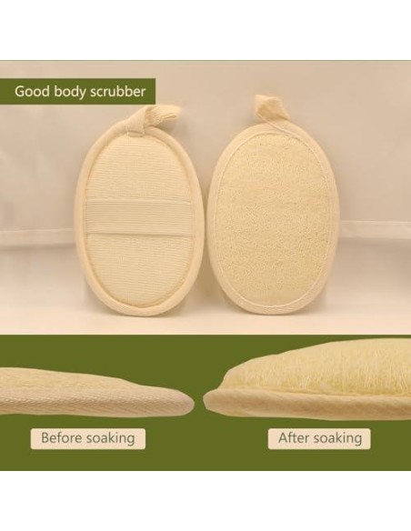Esponjas Exfoliantes de Lufa Natural TIDIHUO Paquete de 2 Esponjas Exfoliantes de Lufa Natural TIDIHUO Paquete de 2