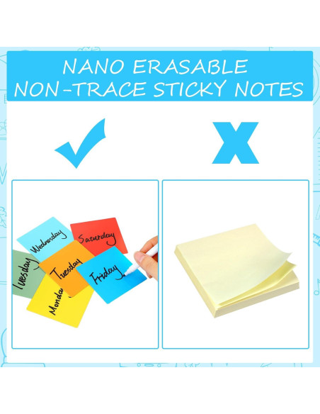 Notas Adhesivas Borrables Crtiin 24 Pack 7.62x7.62cm Colorido