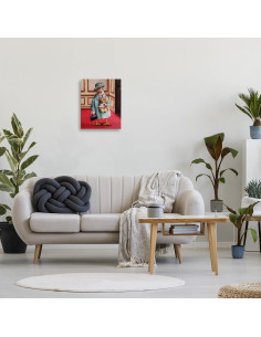 Lienzo Humorístico Reina Pollo con Corgi Stupell 40x51 cm 2