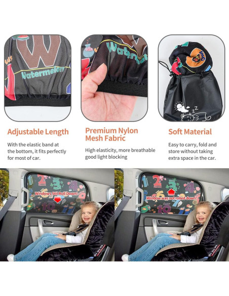 Sombrillas para Ventanas de Auto MOVINPE - Paquete de 2, Protección UV Sombrillas para Ventanas de Auto MOVINPE - Paquete de 2, Protección UV
