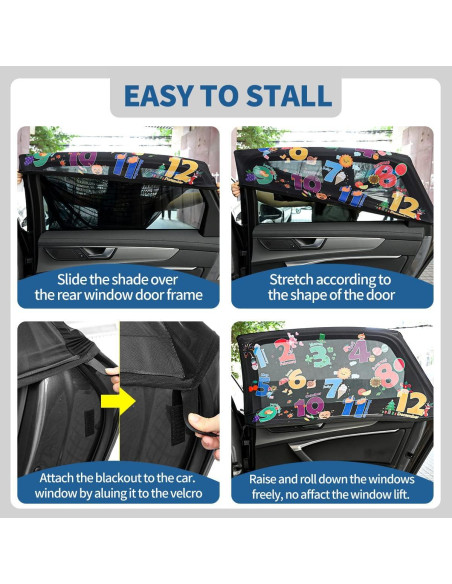 Sombrillas para Ventanas de Auto MOVINPE - Paquete de 2, Protección UV Sombrillas para Ventanas de Auto MOVINPE - Paquete de 2, Protección UV