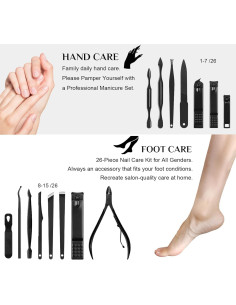 Set de Manicura y Pedicura Luck Around 26 Piezas Acero Inoxidable 2