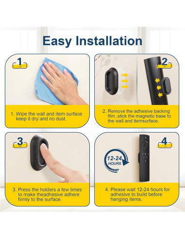Soporte Magnético Autoadhesivo para Control Remoto Vaszu - 6 Unidades