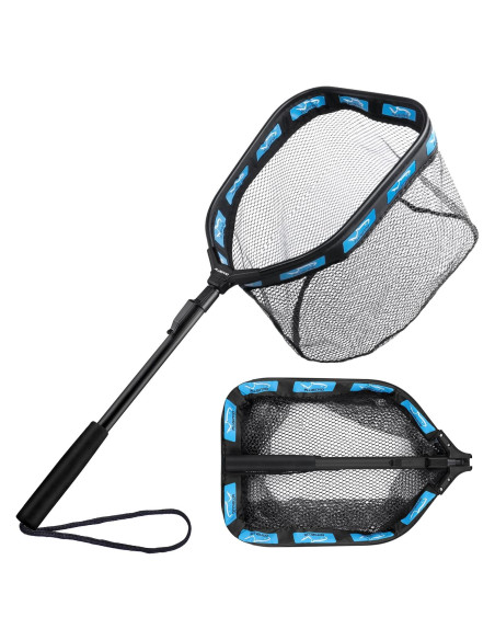 Red de Pesca Flotante PLUSINNO 30 cm Azul Plegable y Ligera