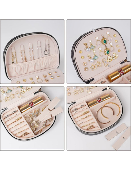 Caja de Joyería ProCase Mediana de Viaje en Cuero PU Negro