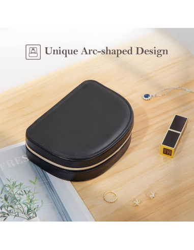 Caja de Joyería ProCase Mediana de Viaje en Cuero PU Negro